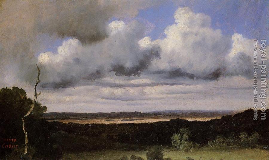 Jean-Baptiste-Camille Corot : Fontainebleau, Storm over the Plains